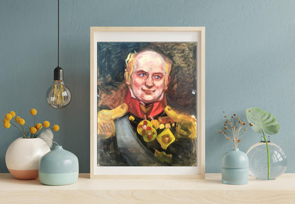 Oil painting portrait of General Alexander Arkadievich Litvinov in ornate uniform