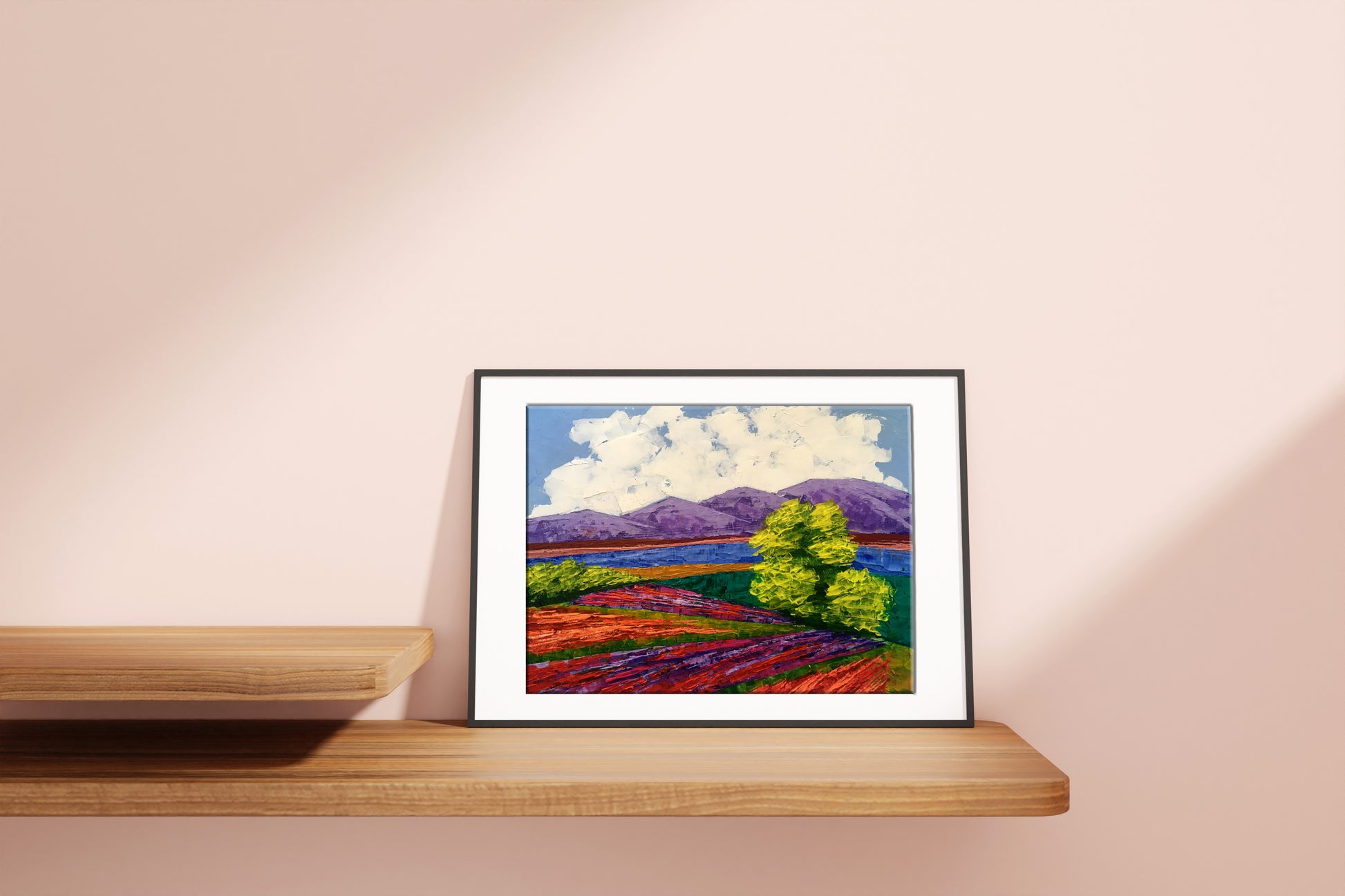 Oil painting Road to the Mountains by Zadorozhnya V.V. with vibrant fields