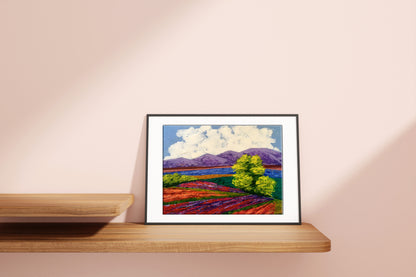 Oil painting Road to the Mountains by Zadorozhnya V.V. with vibrant fields
