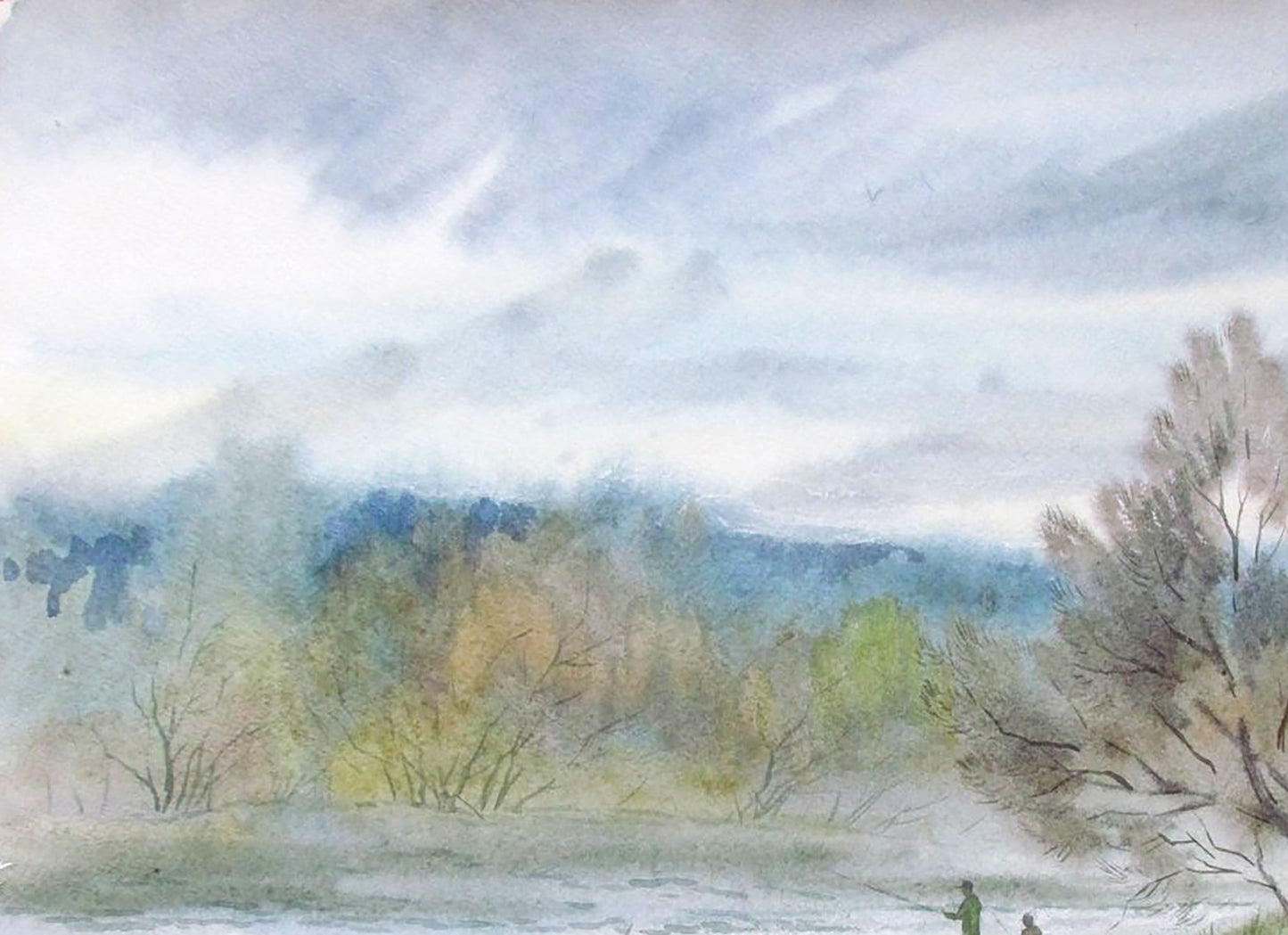 Watercolor painting Nature Landscape Valery Savenets
