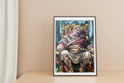 Framed oil painting portrait of Caesar Alexander Arkadievich Litvinov in regal robes