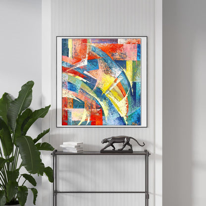 Vibrant Flight oil painting by Kirilenko Ivan with bold red blue yellow white strokes