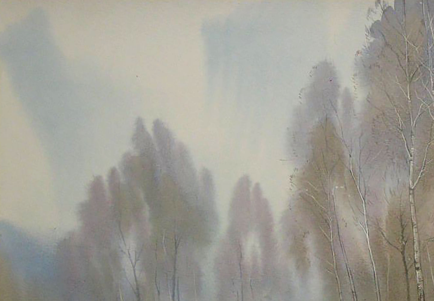 Watercolor painting April Nature Landscape Valery Savenets