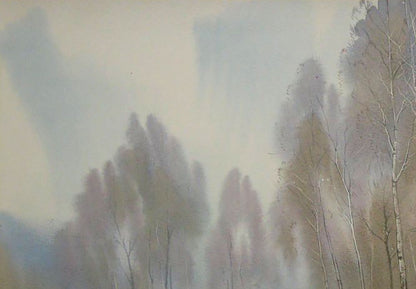 Watercolor painting April Nature Landscape Valery Savenets