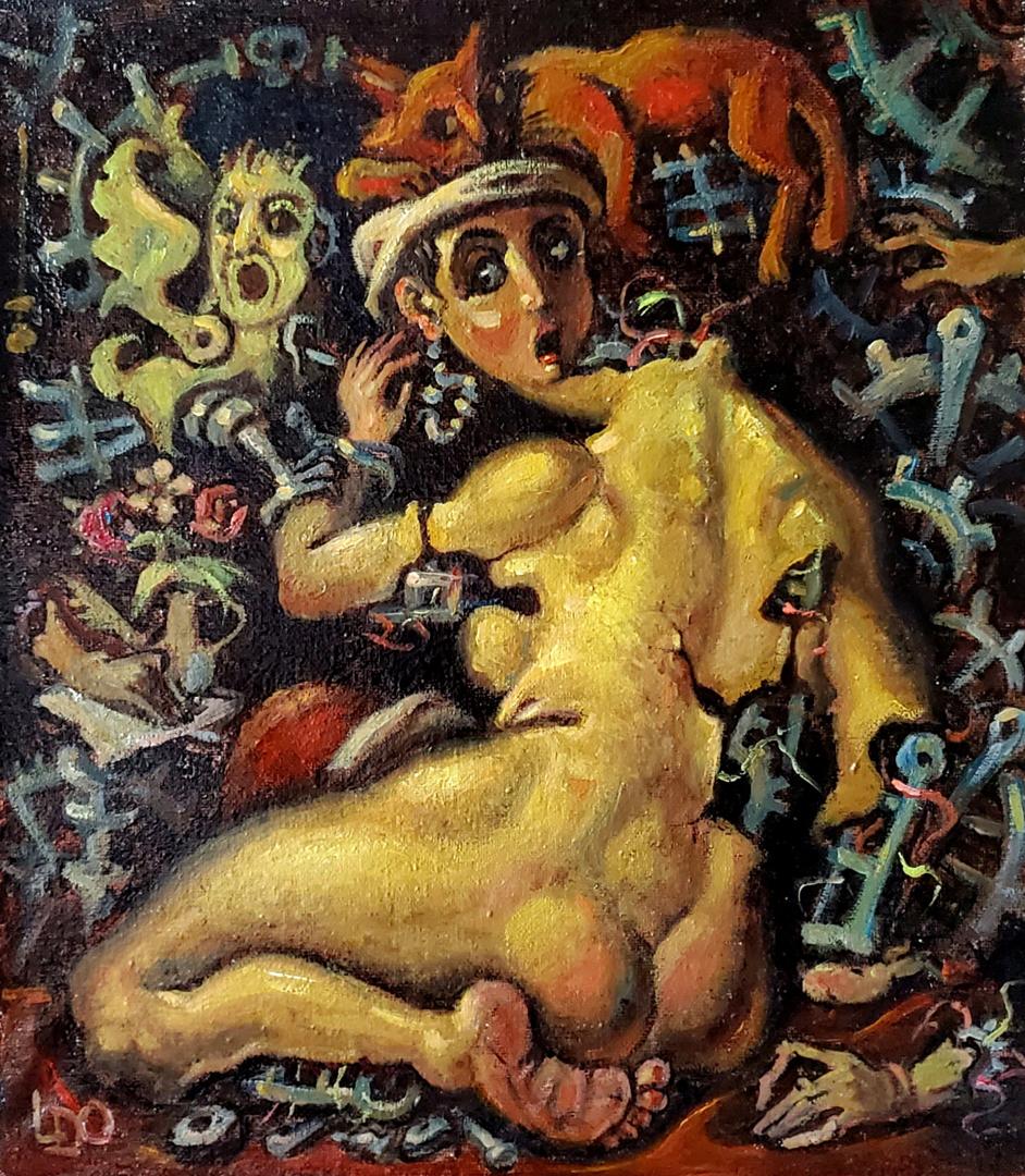 Surreal nude oil painting Witchcraft by Litvinov Daniil Olegovich