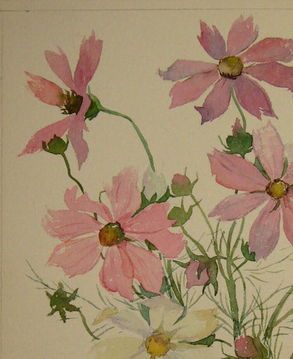 Watercolor painting Peonies Flowers  Savenets Valery