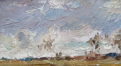 Oil painting November Sky. Etude of Valery Savenets