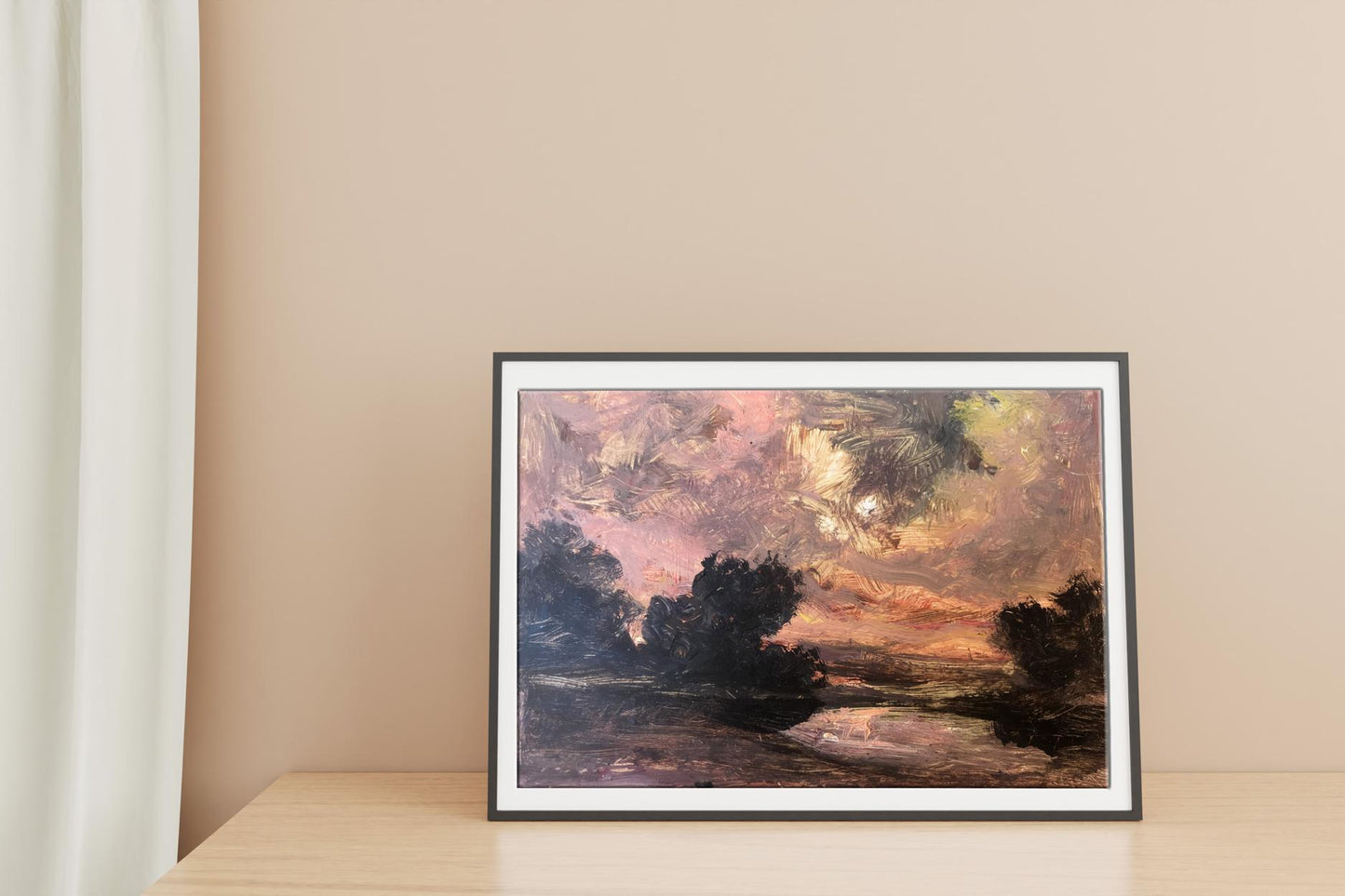 Oil painting Evening landscape by Alexander Arkadievich Litvinov