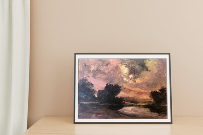 Oil painting Evening landscape by Alexander Arkadievich Litvinov