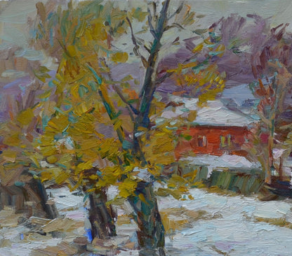 Oli painting Country Houses on the hill Pereta Vyacheslav