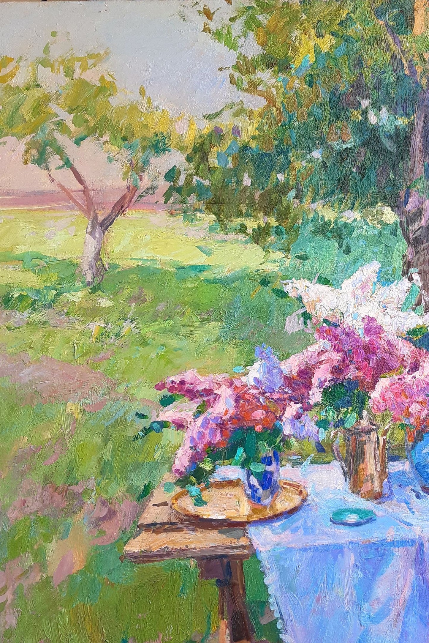 Oli painting Lilac Flowers still life   Pereta Vyacheslav