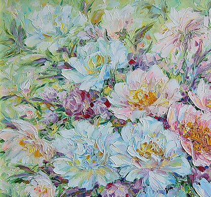 Oil painting Peonies Flowers