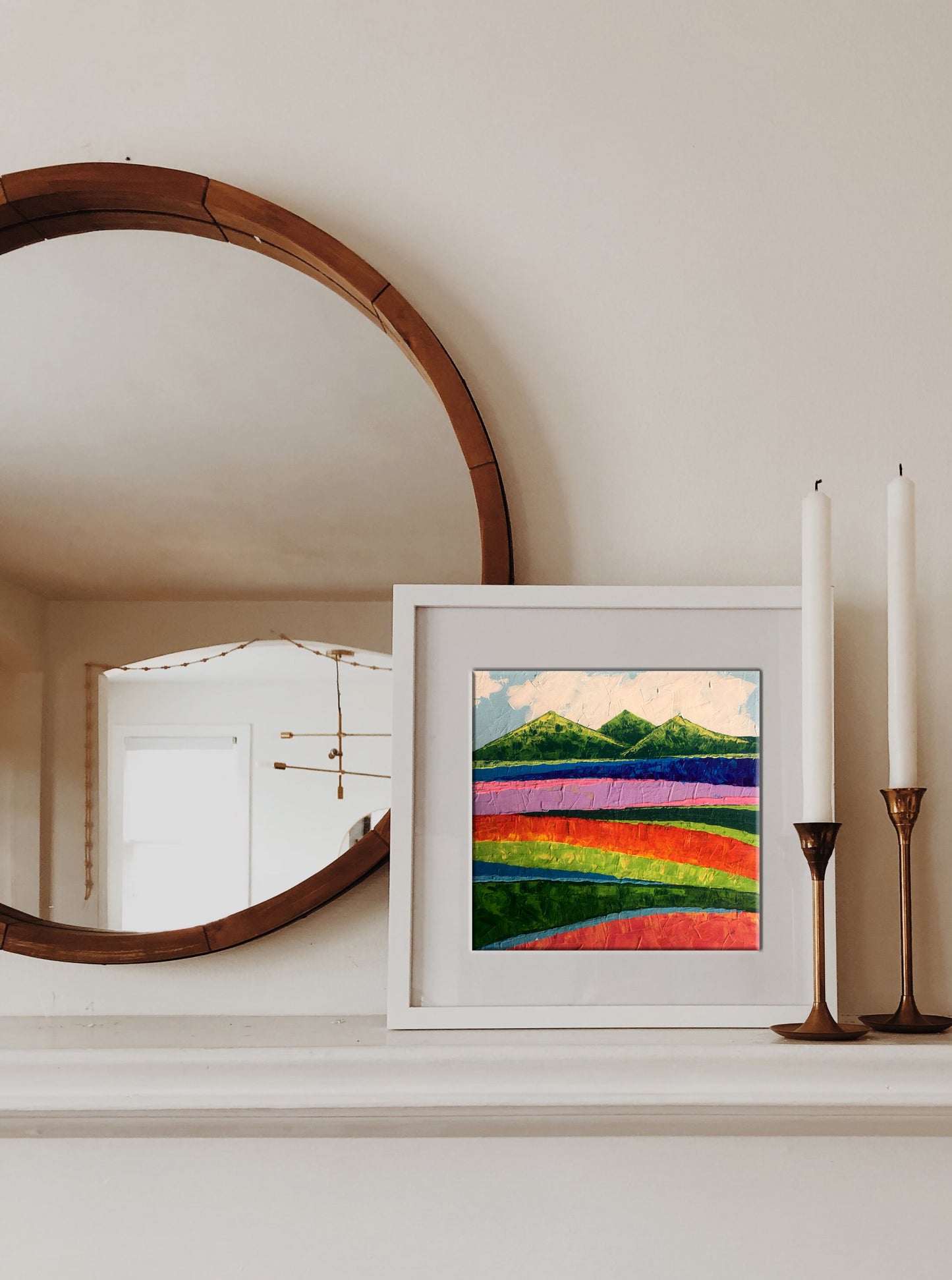 Oil painting Beyond the Mountains by Zadorozhnya V.V., vibrant abstract landscape