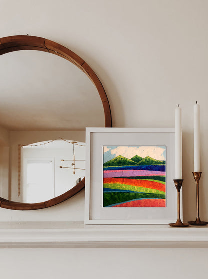 Oil painting Beyond the Mountains by Zadorozhnya V.V., vibrant abstract landscape