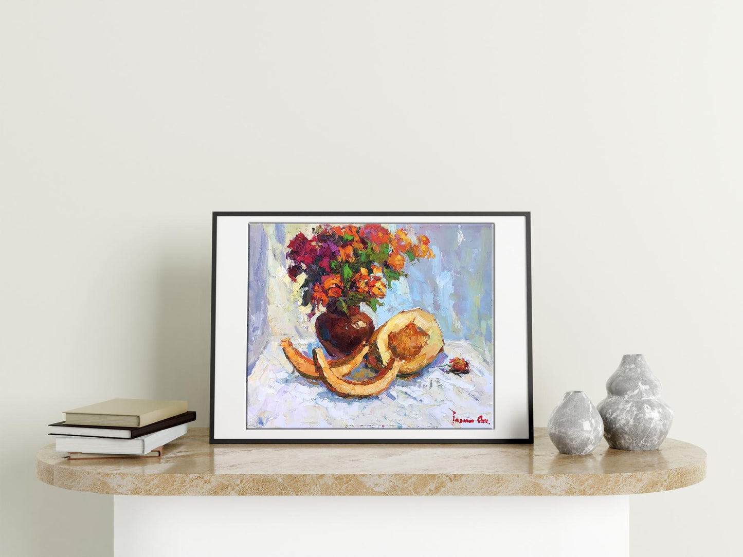 Oil painting Autumn flowers 