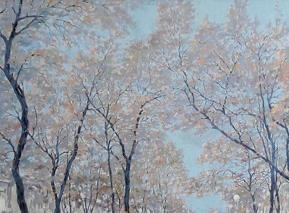 Soft pastel oil painting of Yavornytsky Avenue by Korkishko Vasily