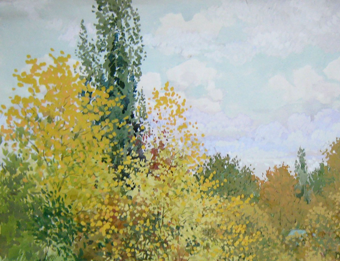 Watercolor painting Nature Landscape Savenets Valery