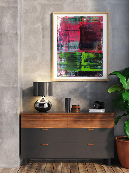 Acrylic painting Colorful mood by Melezhik Olga in light wood frame
