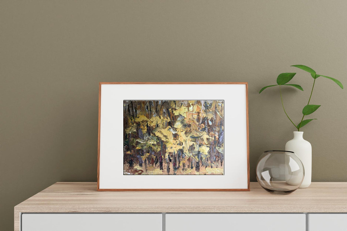 Oil painting Autumn forest 