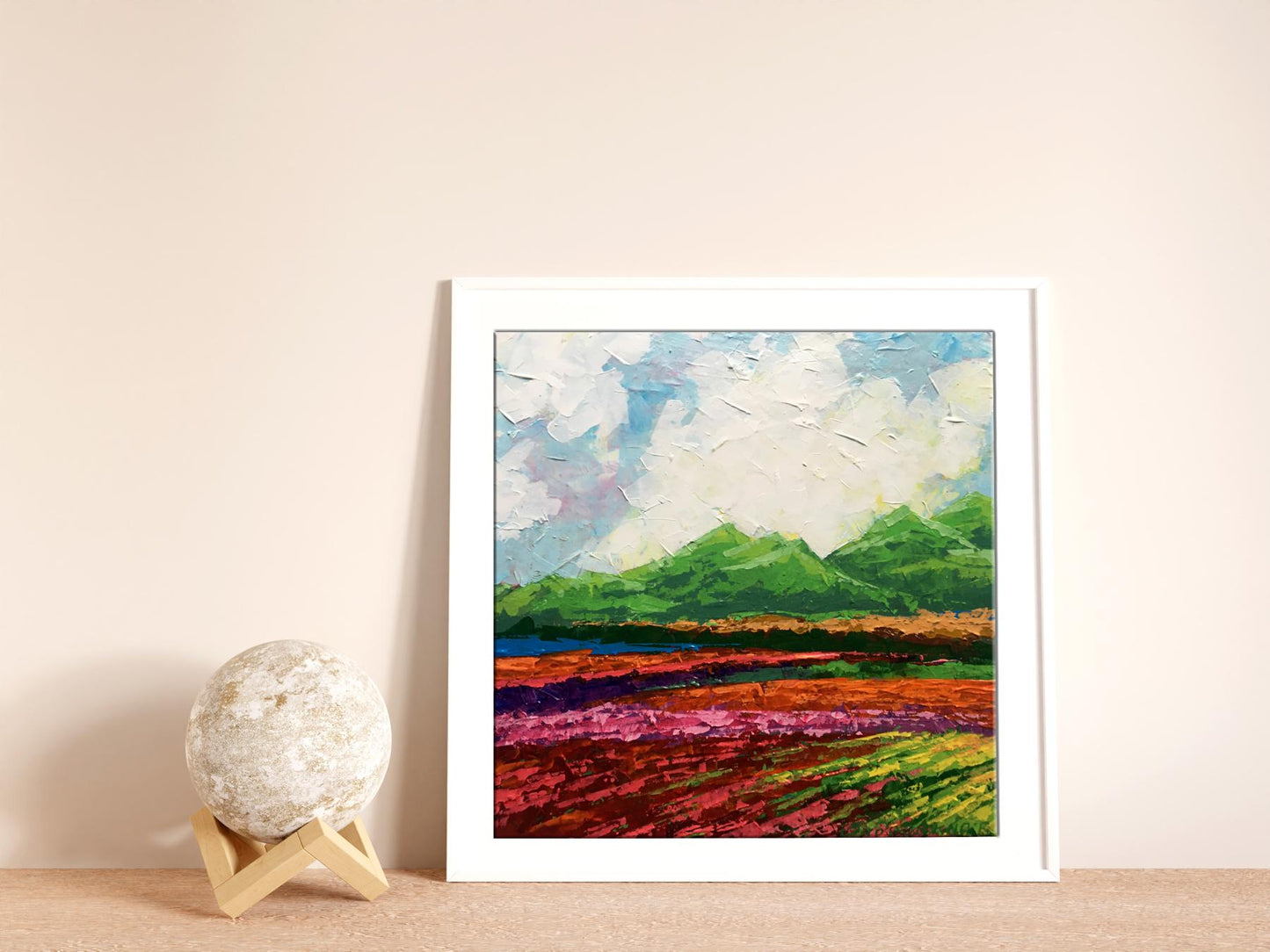 Oil painting Summer in the Carpathians by Zadorozhnya V. V. with green mountains