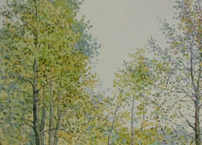 Watercolor painting October Nature Landscape Savenets Valery