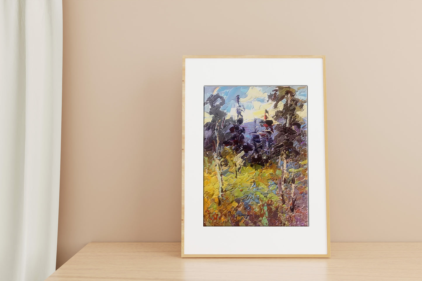 Oil painting woods