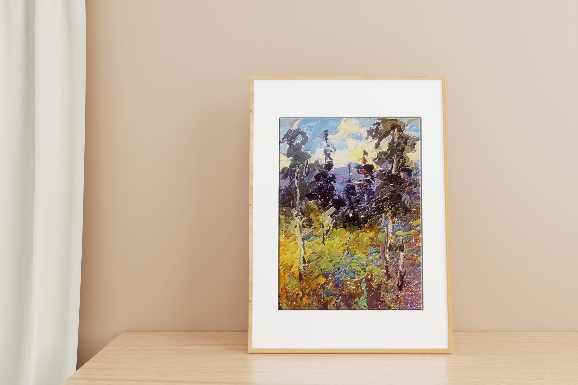 Oil painting woods