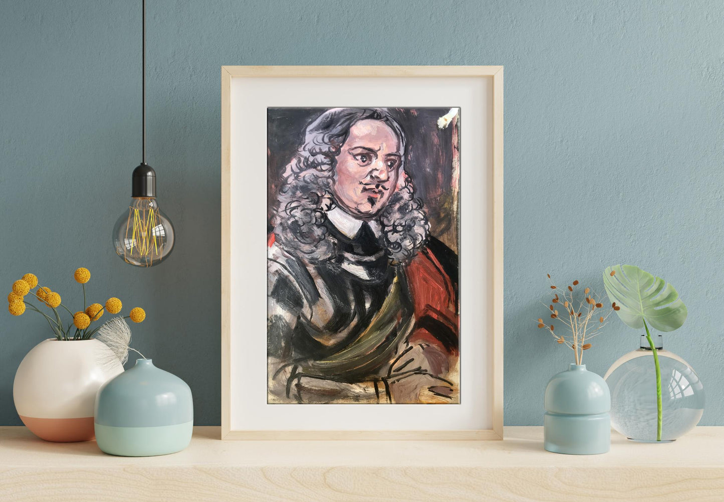 Framed watercolor portrait of Duke Alexander Arkadievich Litvinov