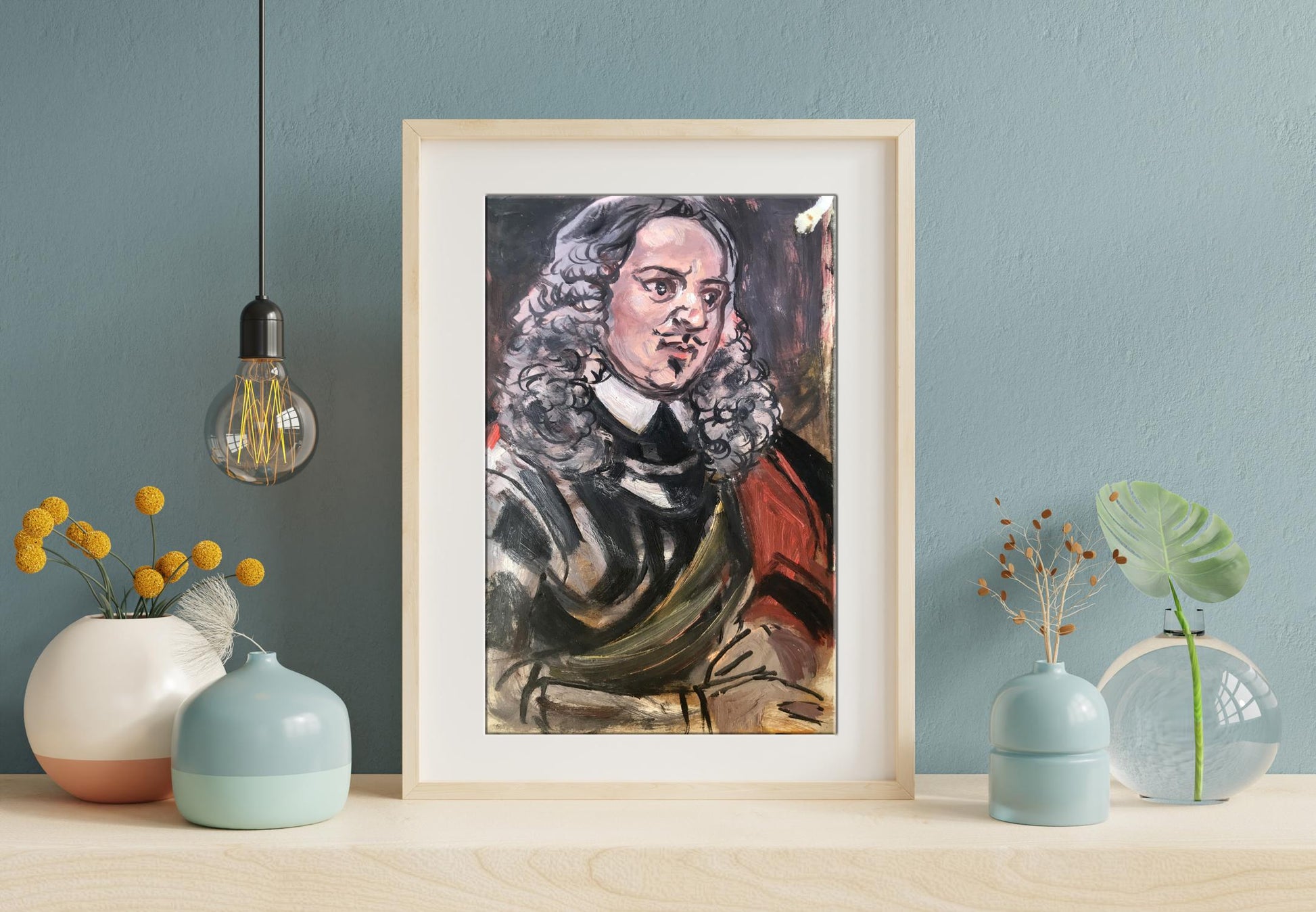 Framed watercolor portrait of Duke Alexander Arkadievich Litvinov