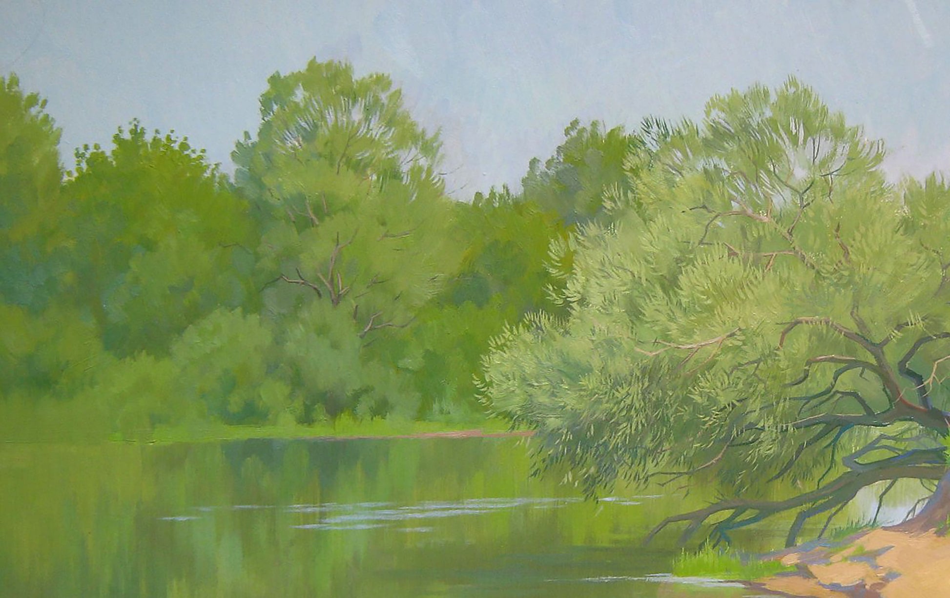 Oil Painting River Nature Landscape 
