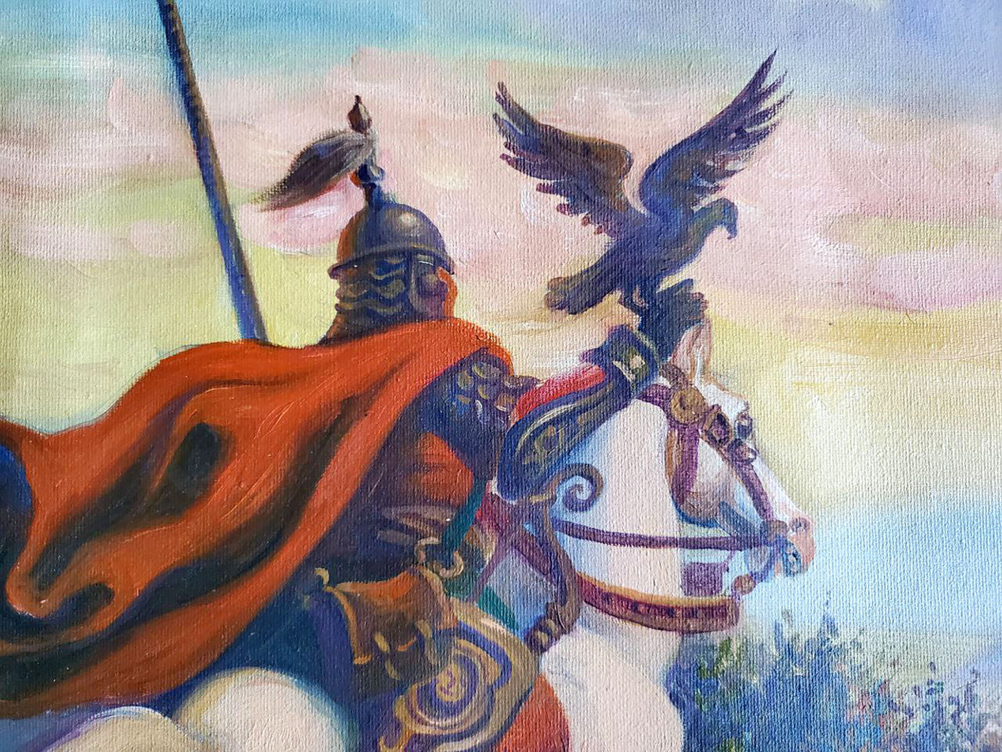 Oil painting of Mongolian hunter knight by Litvinov Daniil Olegovich