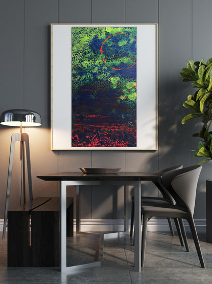 Acrylic painting Bright night by Melezhik Olga in white frame