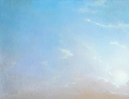 Dawn over the Dnieper depicted in oil by Vasily Korkishko
