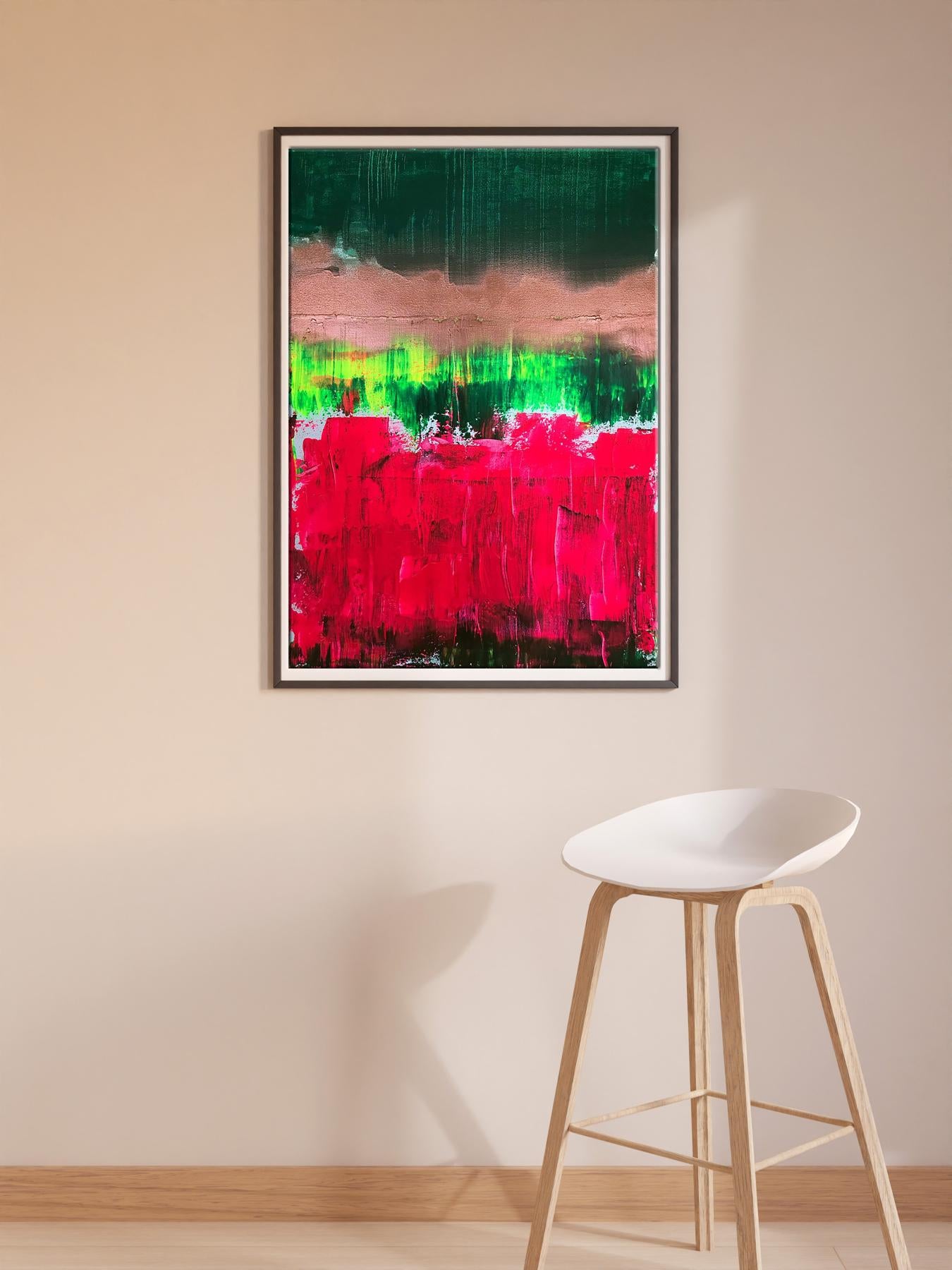 Acrylic painting Emotional Wave by Melezhik Olga in black frame
