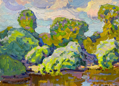 Vibrant impressionist oil painting Summer day by Ruban Grigory Savelyevich