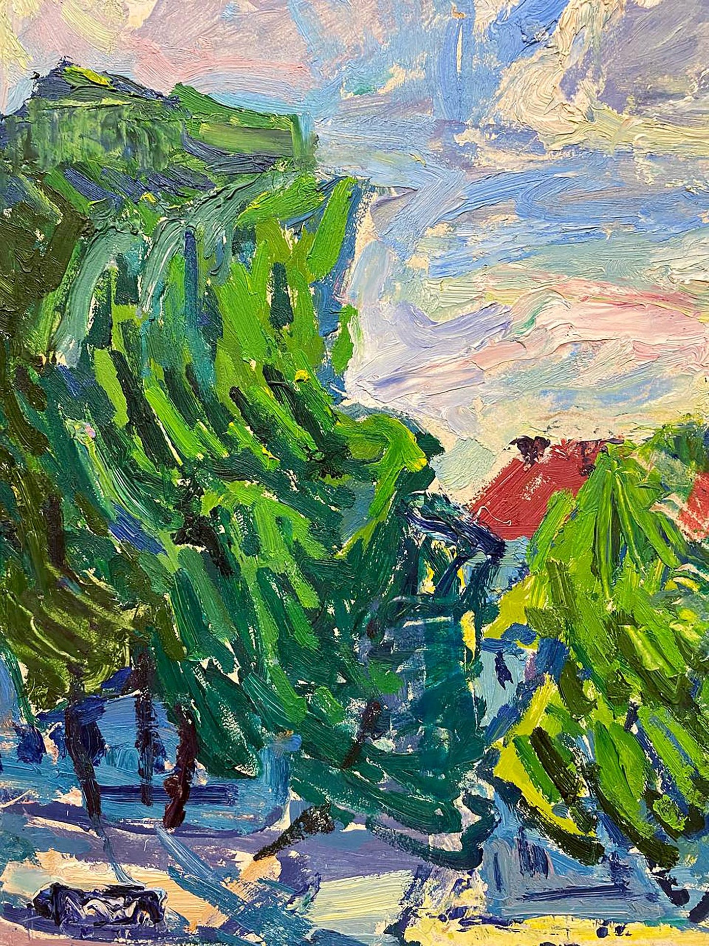 Vibrant impressionist oil painting Road in C. by Glushchenko Alexander Nikolaevich