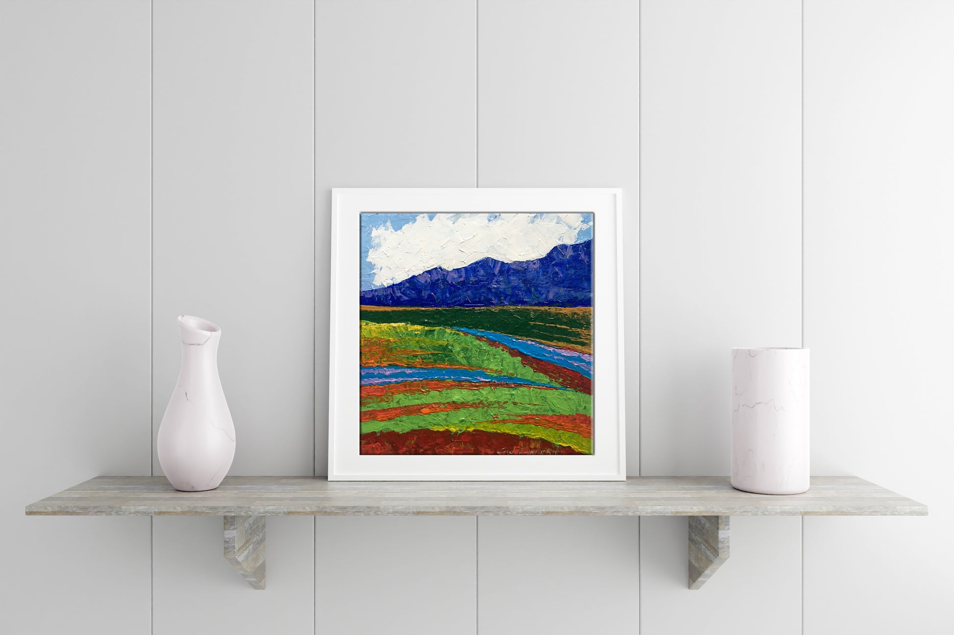 Framed Summer Sunlight on the Mountains V. Zadorozhnya oil painting