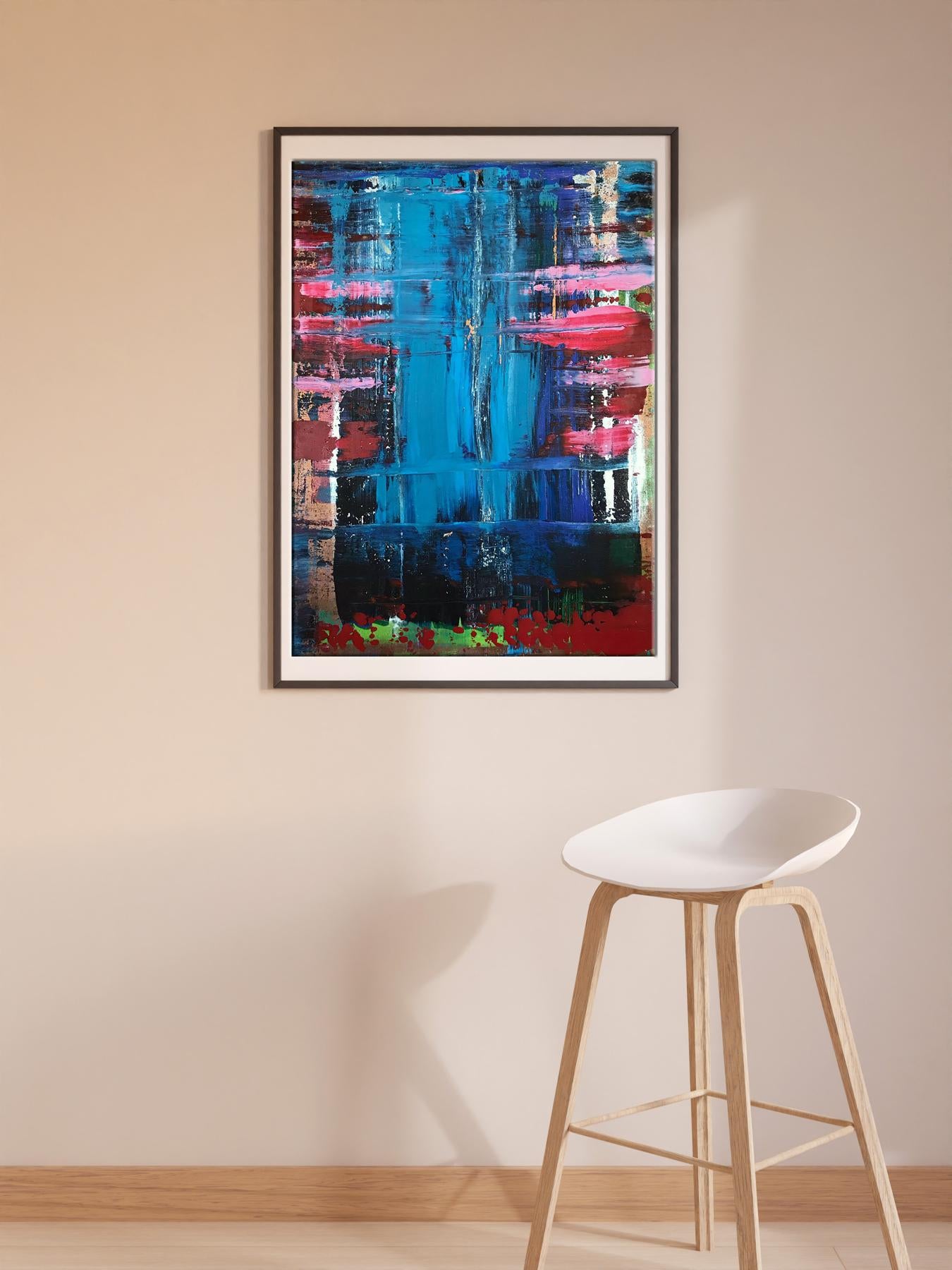 Framed acrylic painting Conversation on the shore by Melezhik Olga