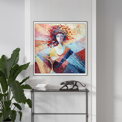 Oil painting Morning by Kirilenko Ivan: stylized woman with fiery red hair