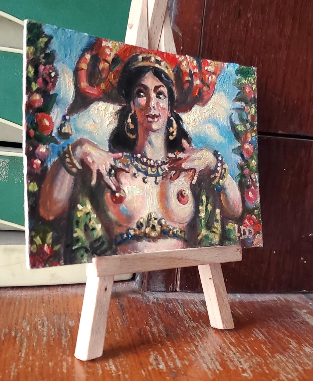 Oil painting Allegory of Awareness by Litvinov Daniil Olegovich on easel