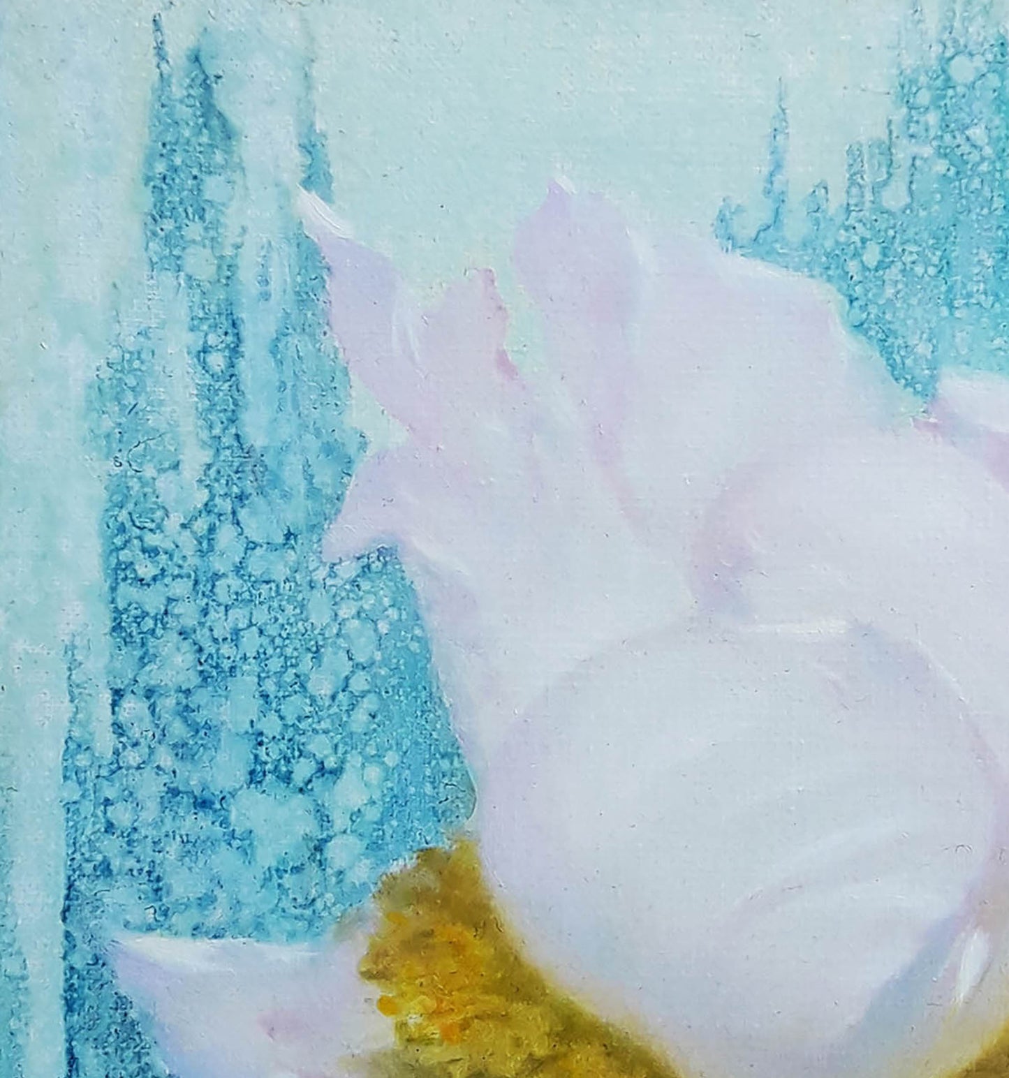 Delicate pink lotus oil painting by Vasily Korkishko