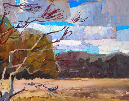 Oil painting Autumn by Egor Shvachunov impressionistic landscape