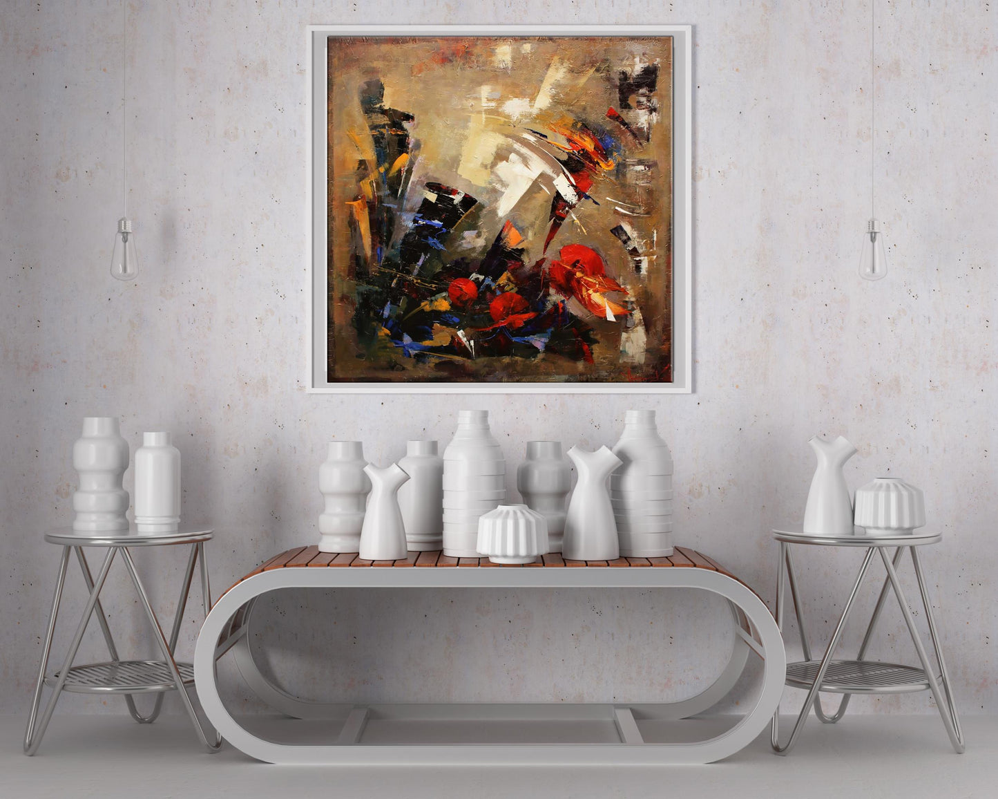 Oil painting Autumn sigh by Valentina Alekseevna Kozyar in white frame