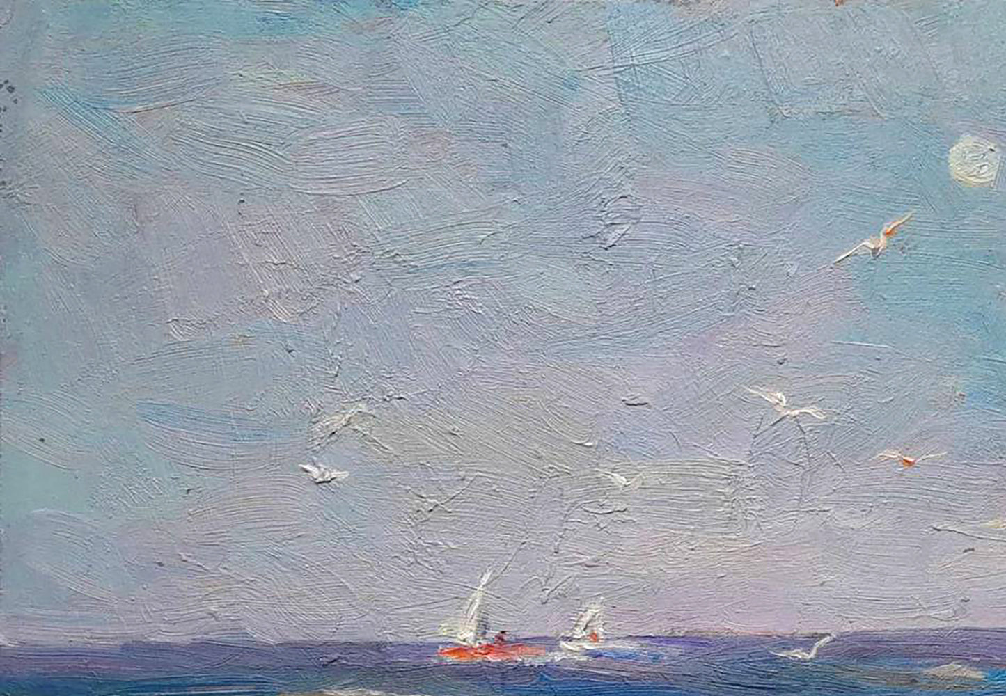 Ivan Mikhailovich Kovalenko portrayed the coast of Odessa in an oil painting