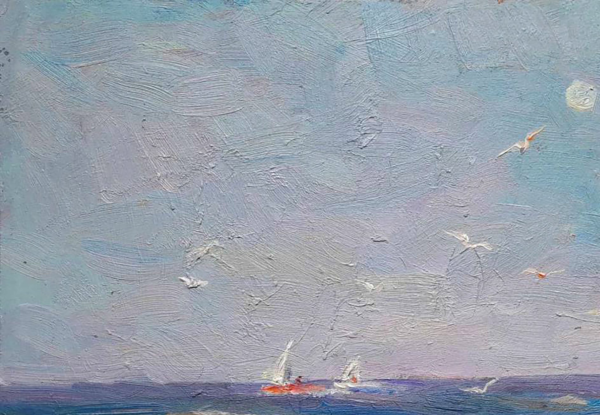 Ivan Mikhailovich Kovalenko portrayed the coast of Odessa in an oil painting