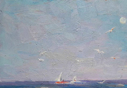Ivan Mikhailovich Kovalenko portrayed the coast of Odessa in an oil painting