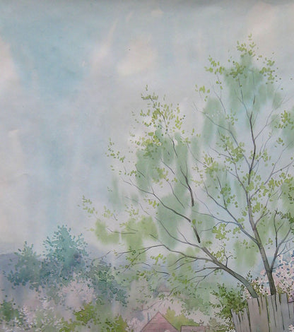 Valery Savenets' watercolor painting captures a March day
