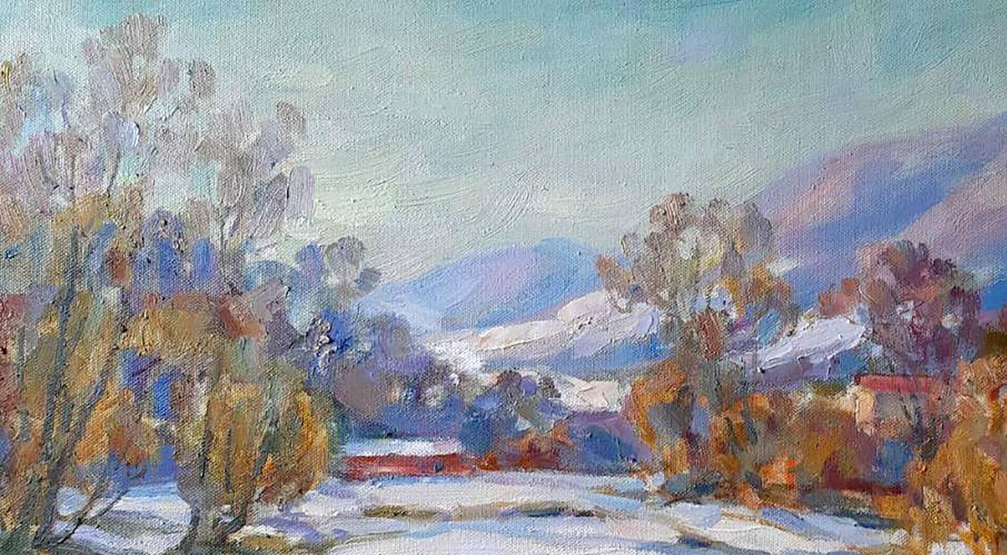 Oil Painting Winter Nature Landscape 