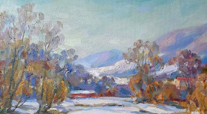 Oil Painting Winter Nature Landscape 