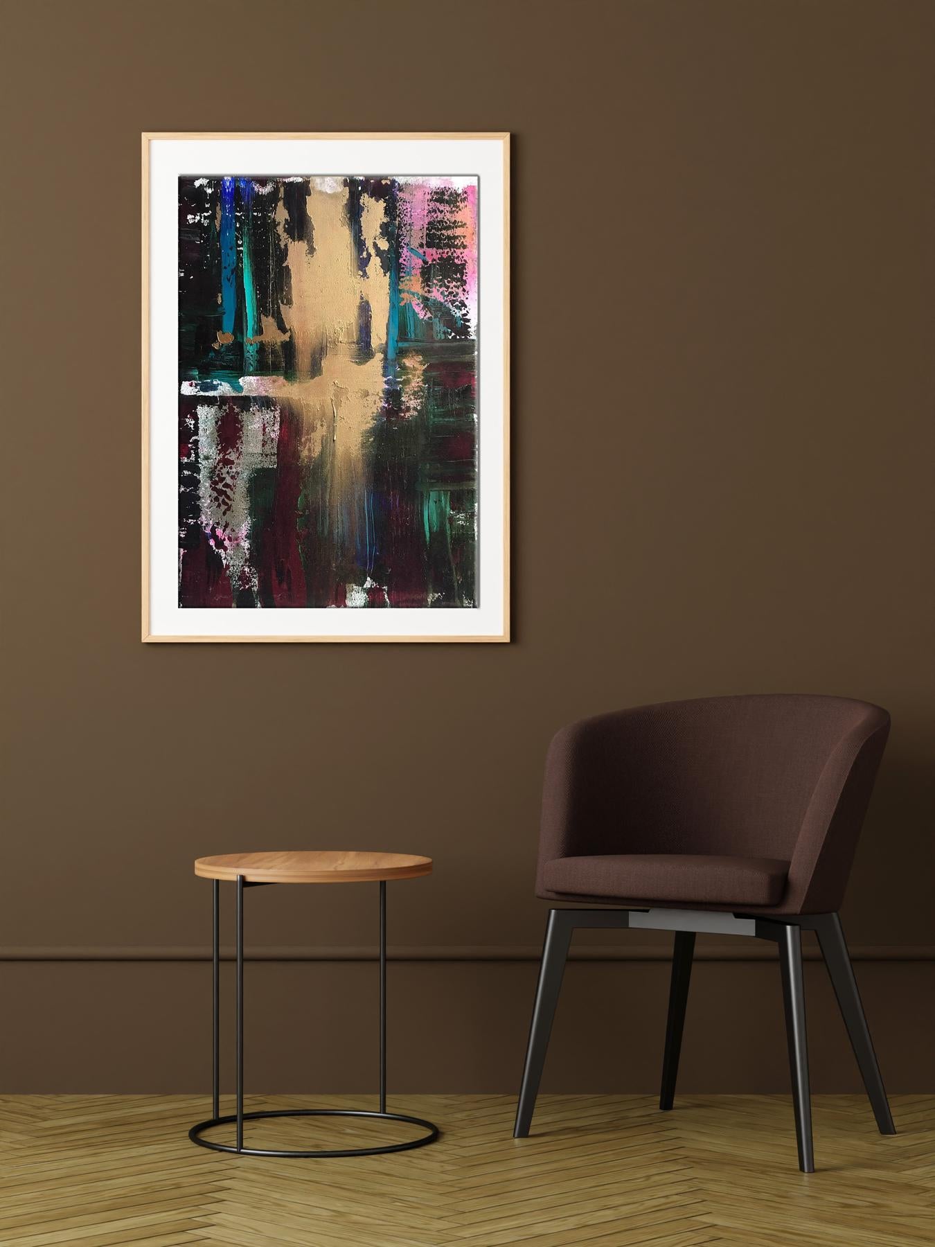 Acrylic painting Confidence by Melezhik Olga in white frame with bold strokes